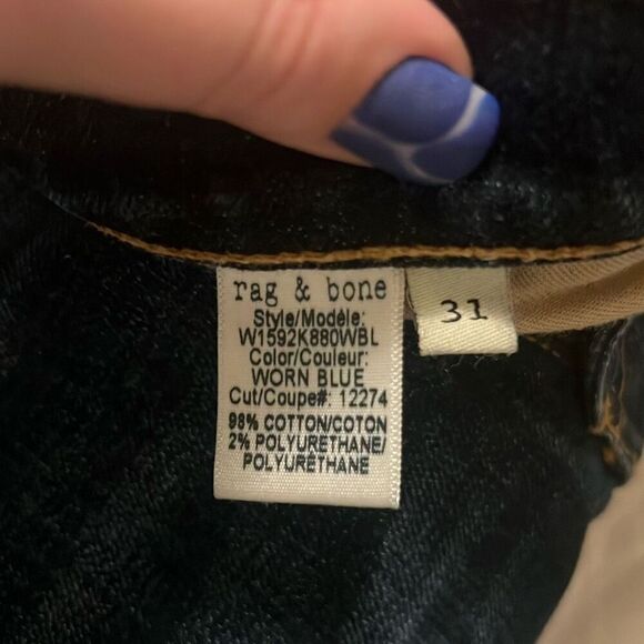 ✨Rag & Bone Tomboy Aged Wash Skinny Sz 31 Jeans✨ - Picture 11 of 11